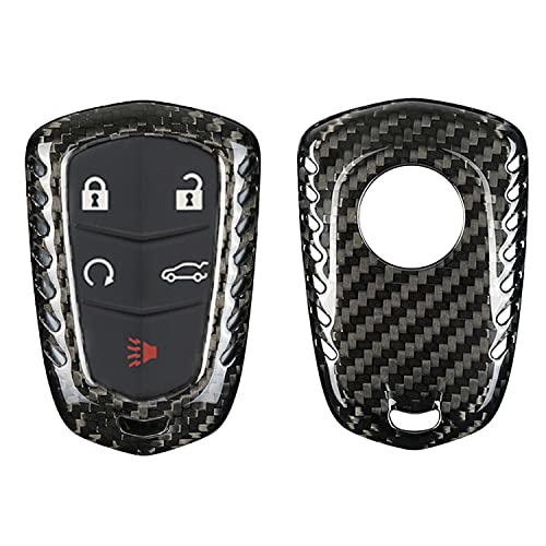 M.JVisun Genuine Carbon Fiber Key Fob Cover for Cadillac ATS