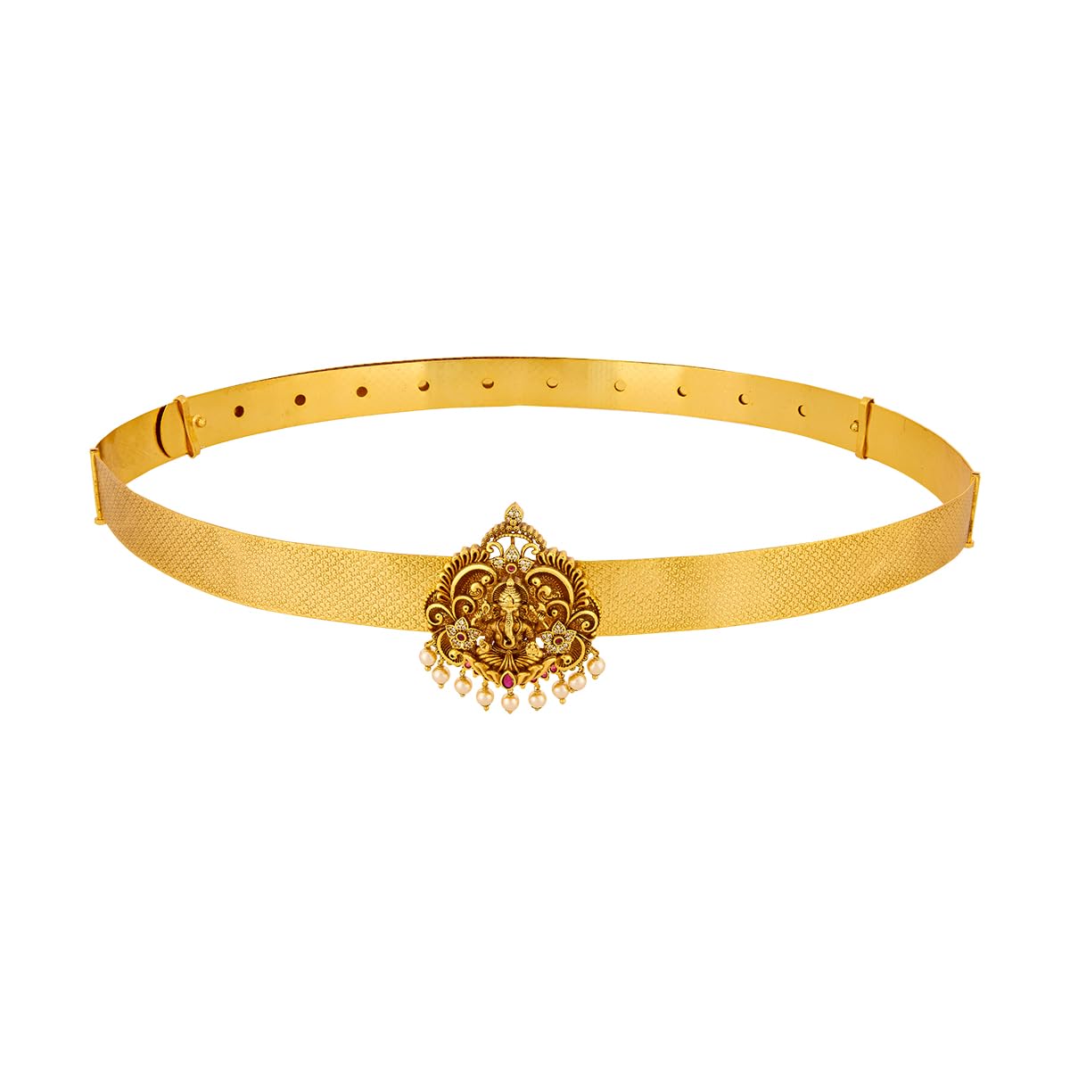 kushal's Fashion Jewellery Ruby Gold Plated Antique Kamarbandh Waist Belt for Women | Adjustable Patti | Bridal, Bridesmaid & Occasion Wear - 466762-picture-28