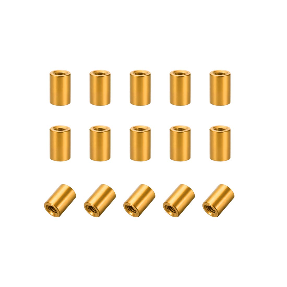 uxcell 15 Pcs M3x8mm Round Aluminum Standoff Column Spacer Female Golden Tone for Drone FPV Quadcopter Racing RC Multirotors Parts DIY