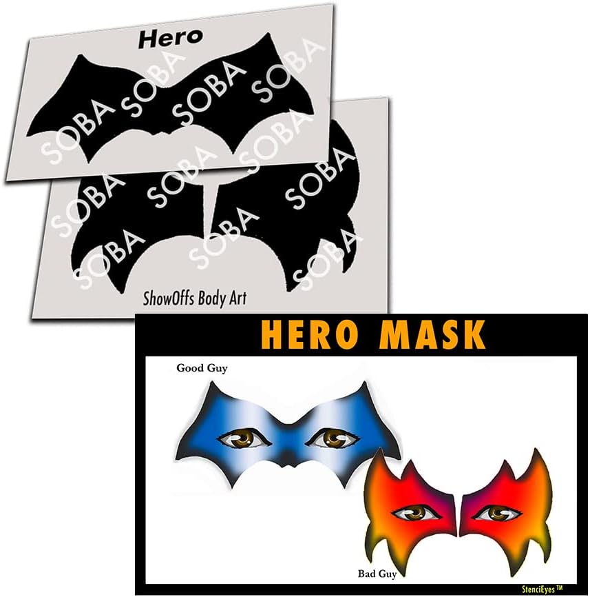Face Painting Stencil - StencilEyes Hero Mask - Hero/Villain Face Mask