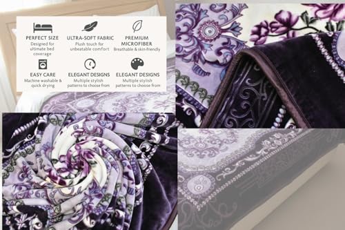 Image of Heavy Reversible Blanket for Winter (Weight-4kg), Ultra Soft & Cozy Double Bed Blanket, Skin Friendly, Warm & Breathable Blanket for Home Use, Heavy Winter Quilt, (King Size-204x229cm)