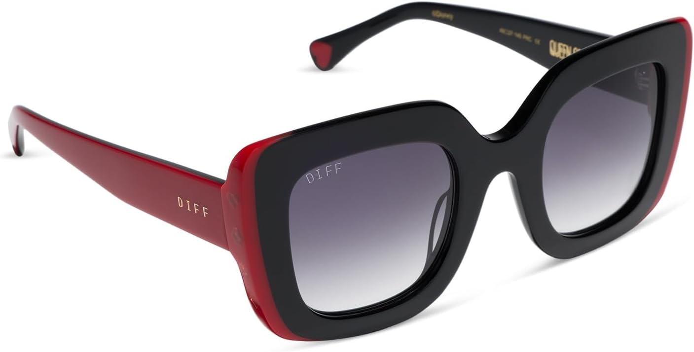DIFF | Alice in Wonderland Queen of Hearts Square Sunglasses, Black