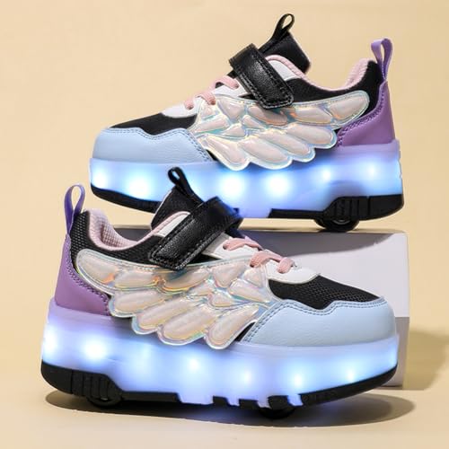 Image of Nsasy Roller Shoes Kids Roller Skates Shoes Girls Boys Wheels Shoes Become Sport Sneaker with Led for Children Gift