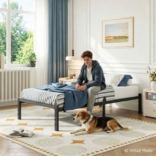 Image of ZIYOO 18 Inch Twin XL Size Metal Platform Bed Frame,Mattress Anti-Slip Design