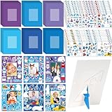 Qyeahkj 48 Pack Winter Craft for Kids Winter Picture Frame with Easel DIY Paper Arts Crafts Kit with Stand Christmas Holiday Xmas Photo Frames Bulks Game Activity for Kindergarten Preschool Boys Girls
