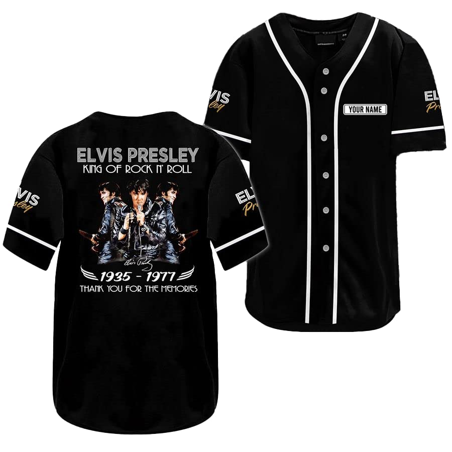 Elvis Presley King of Rock n Roll Remembrance Baseball Jersey Shirt