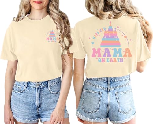 Image of Mama Shirt for Women Mama Graphic Tees Funny Mom Gifts Family Holiday Vacation Tops