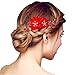 Produktbild HABI Haarschmuck rot / weiß Blumen / Blumchen Kristalle Accessoires Brautschmuck Hair Decoration für Party,Hochzeit (3)