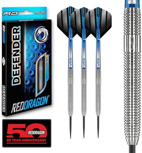 RED DRAGON Defender 24g Tungsten Darts Set with Flights and Stems