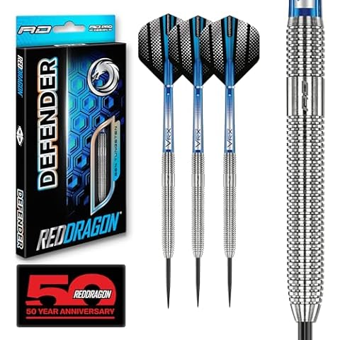 RED DRAGON Defender 22g Tungsten Darts Set with Flights and Stems Cover