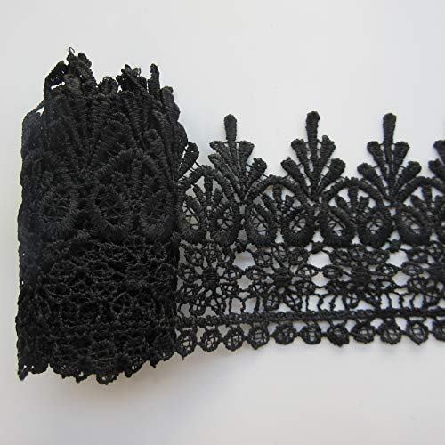 5 Yard Venise Floral Lace Edge Trim Ribbon 9cm Wide Vintage Style 8