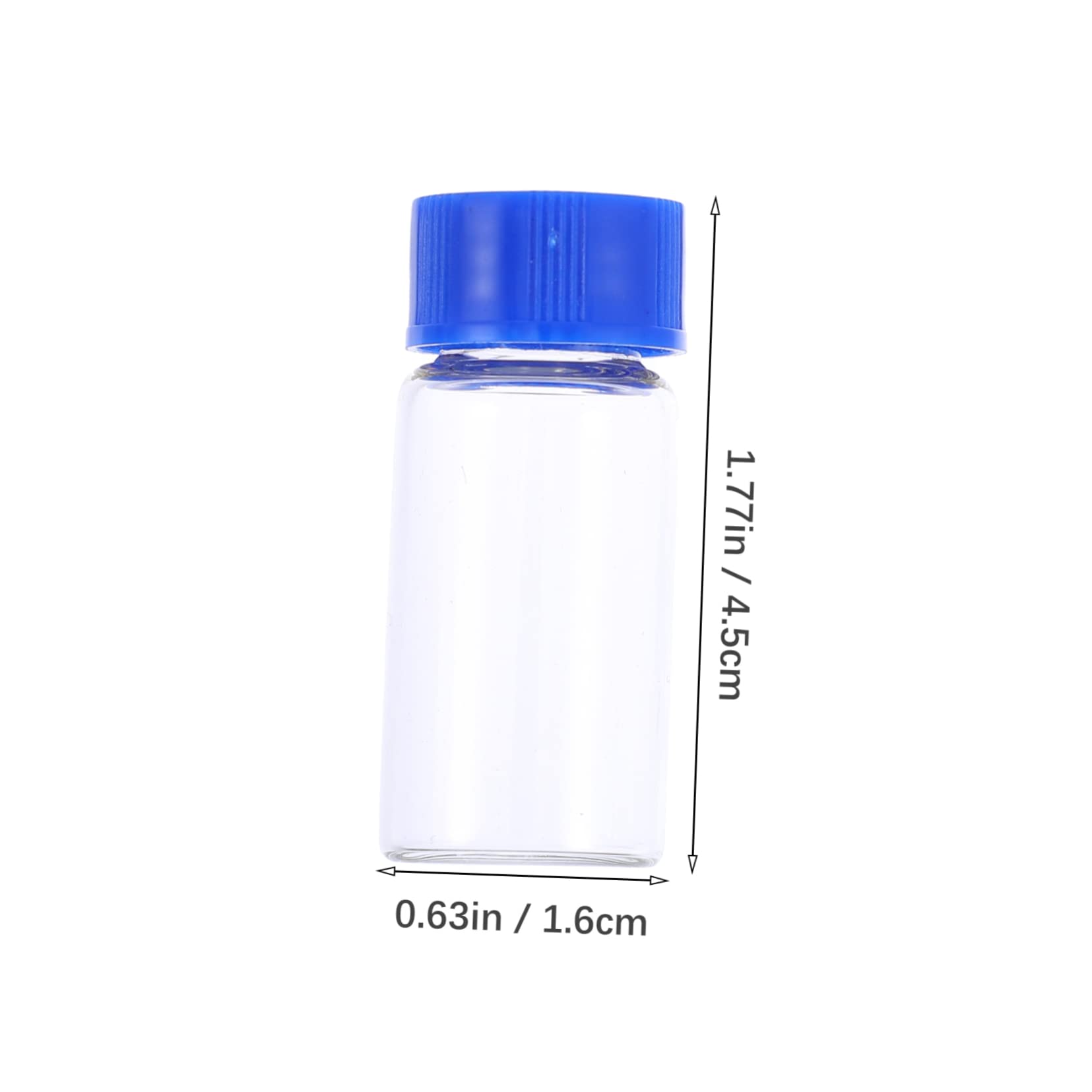 STOBAZA 20 Pcs Glass Laboratory Sample Bottles Leakproof Containers with Screw Caps for Schools Hospitals and Lab Use Transparent Cap