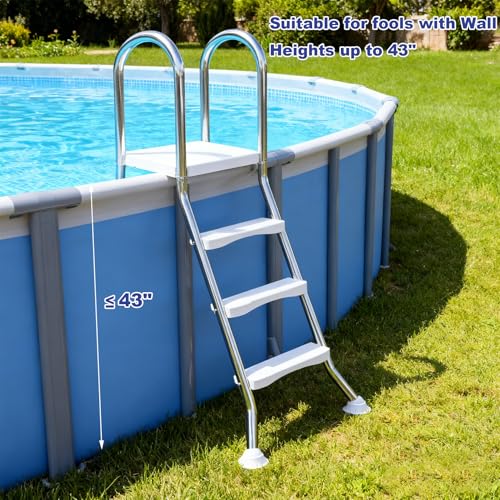 Escalera de piscina A 4 pasos acero inoxidable 43 pulgadas miniatura 7