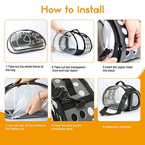 YUEPET Guinea Pig Carrier Bag with Bed(Random Colors), Portable Breathable Rabbit Carrier Transparent Carrier Bag for… - Image 5