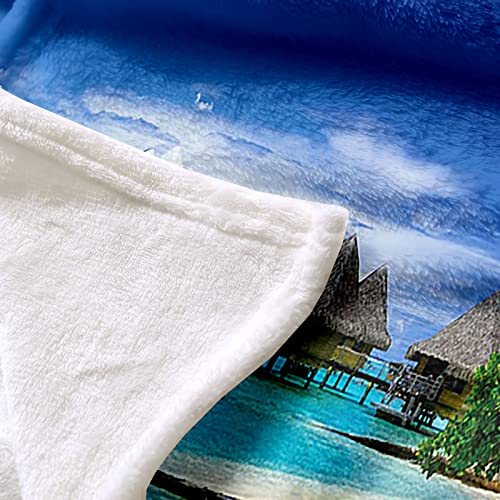 Couverture personnalisée flanelle impression numérique 3D seascape