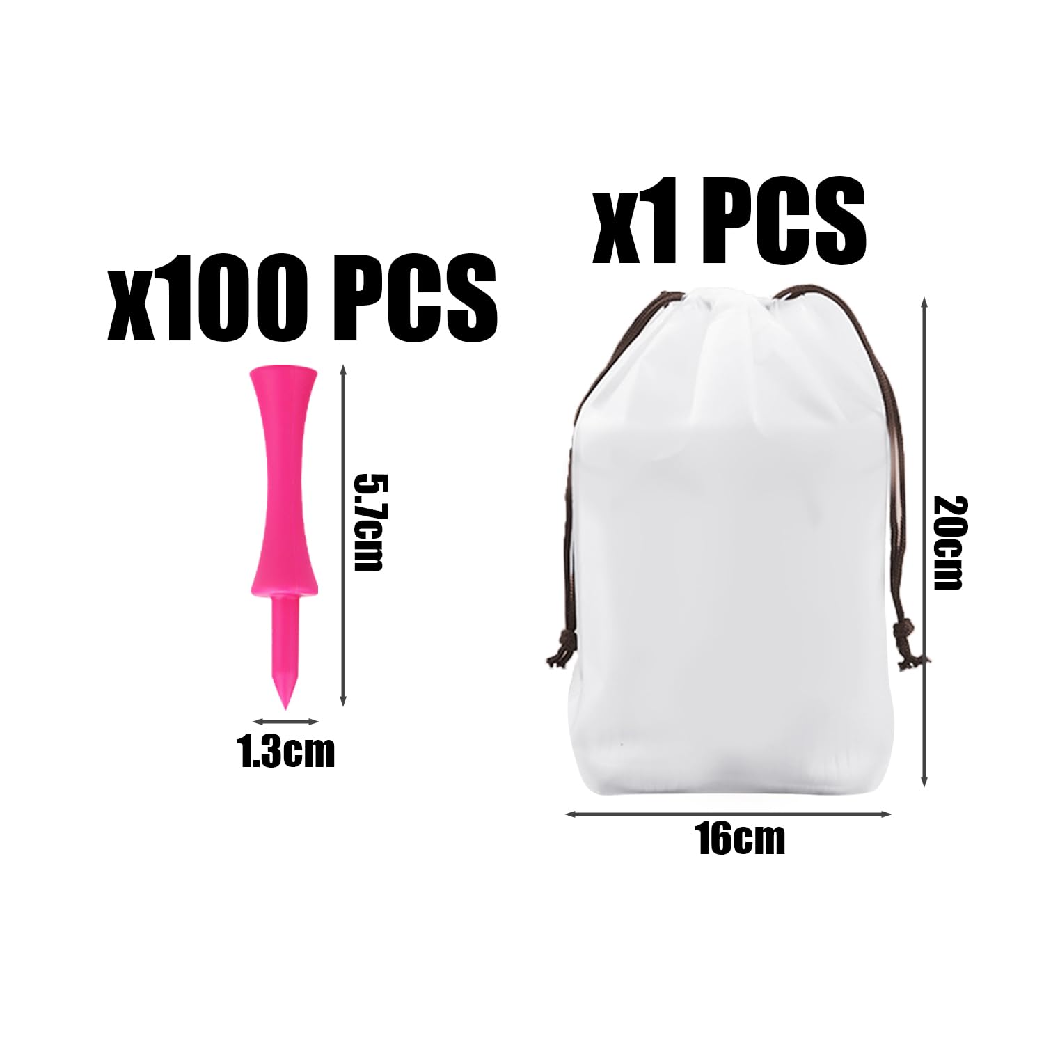 Juego de 100 tees de golf de plástico con diseño de castillo rosa