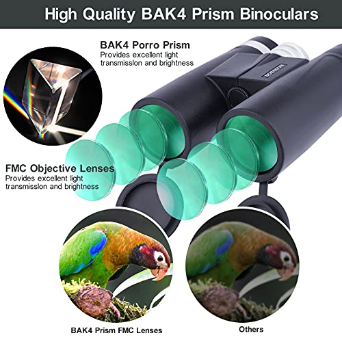 Ferngläser für Erwachsene, 10x42 Kompakte Jagd-Ferngläser Großes Okular-Fernglas für Vogel, die Jagd-Outdoor-Sportarten… – Bild 7