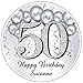 SILVER 70TH BIRTHDAY PARTY FAVOR STICKERS LABELS PERSONALIZED