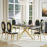 ModaWhly Kitchen & Dining Room Sets, Modern Dining Table Set for 6 with 70