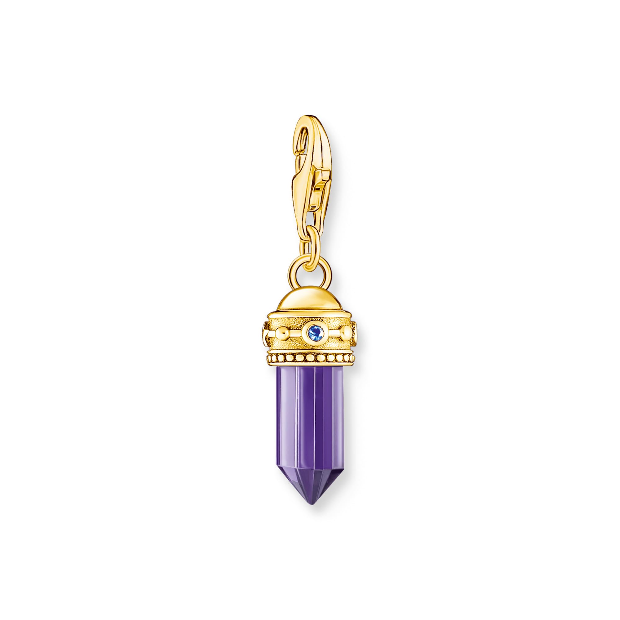 Thomas Sabo Damski wisiorek sześciokątny z imitacją ametystu pozłacany srebrem próby 925, 18-karatowe żółte złoto 2048-973-13, one size, srebro sterling, Szkło