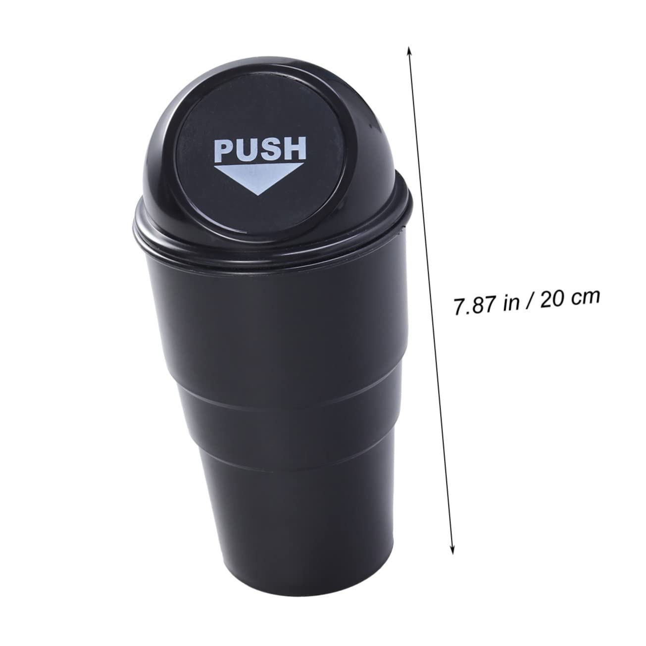 VOSAREA Poubelle De Voiture Avec Couvercle Boîte De Rangement Compatible Porte-gobelet Console Ou Porte Noir