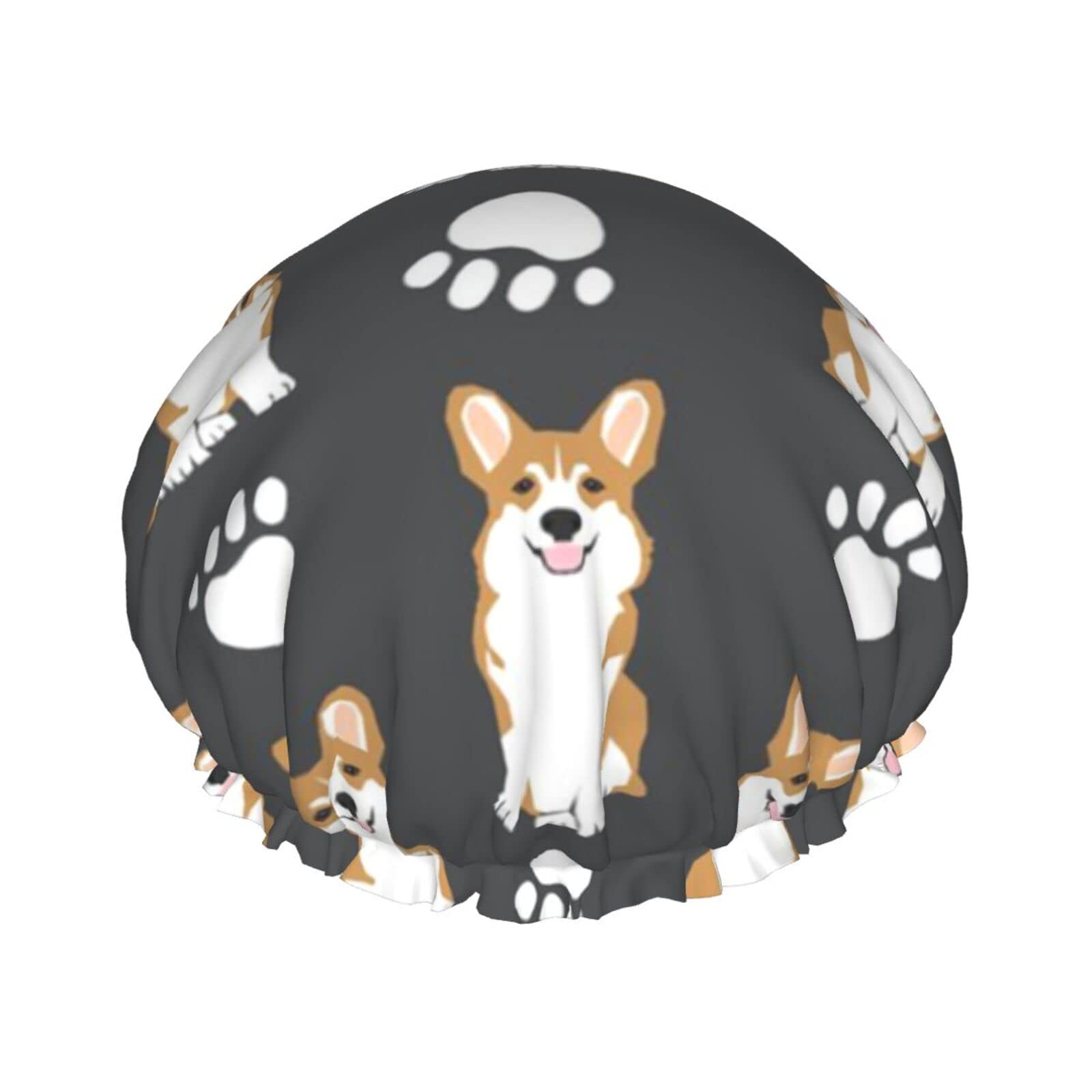 Corgis And Coffees Duschhaube – Wasserdicht, Verstellbar, Doppellagig, Für Langes & Dickes Haar