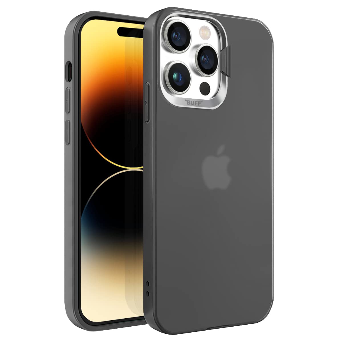 BUFF LABS Buff iPhone 14 Pro New Corner Kamera Kapaklı Standlı Kılıf Siyah, Buff Labs