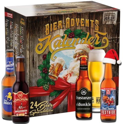 Kalea | Bier-Adventkalender | Edition Österreich | Limitierte Auflage 2025 | 24 x 0,33l Biere | inkl. Verkostungsglas | Biergeschenk zur Vorweihnachtszeit