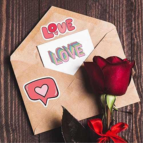 100 Pieces Love Scrapbook Stickers Heart Stickers Romantic Decals For Valentines Vinyl Waterproof Kawaii Lovely Stickers Journal Scrapbook Supplies For Wedding Anniversary Laptop Scrapbook #TOP5