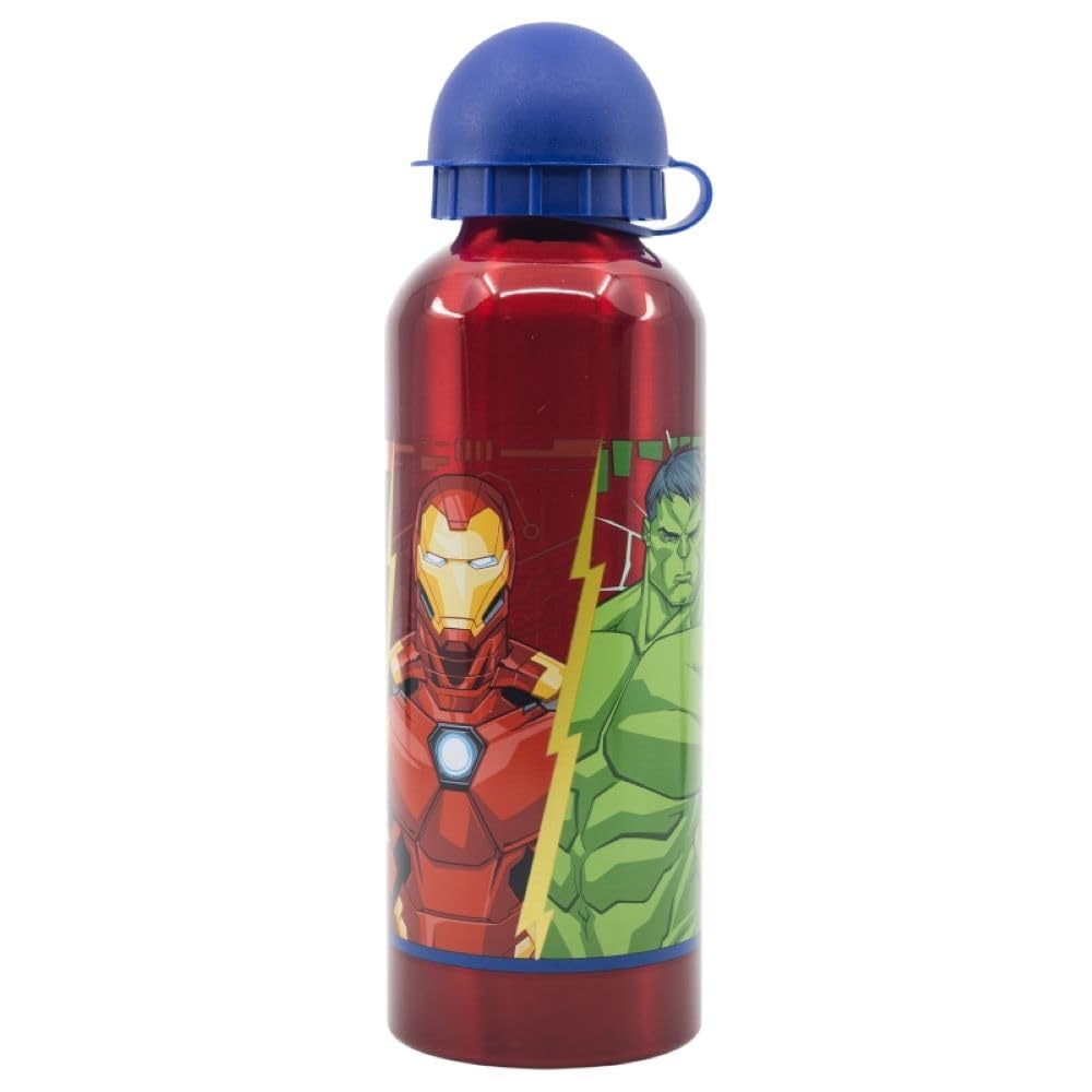 OM SUPPLIES Avengers Characters Aluminium Sports Bottle 530ml, Holiday - Image 2