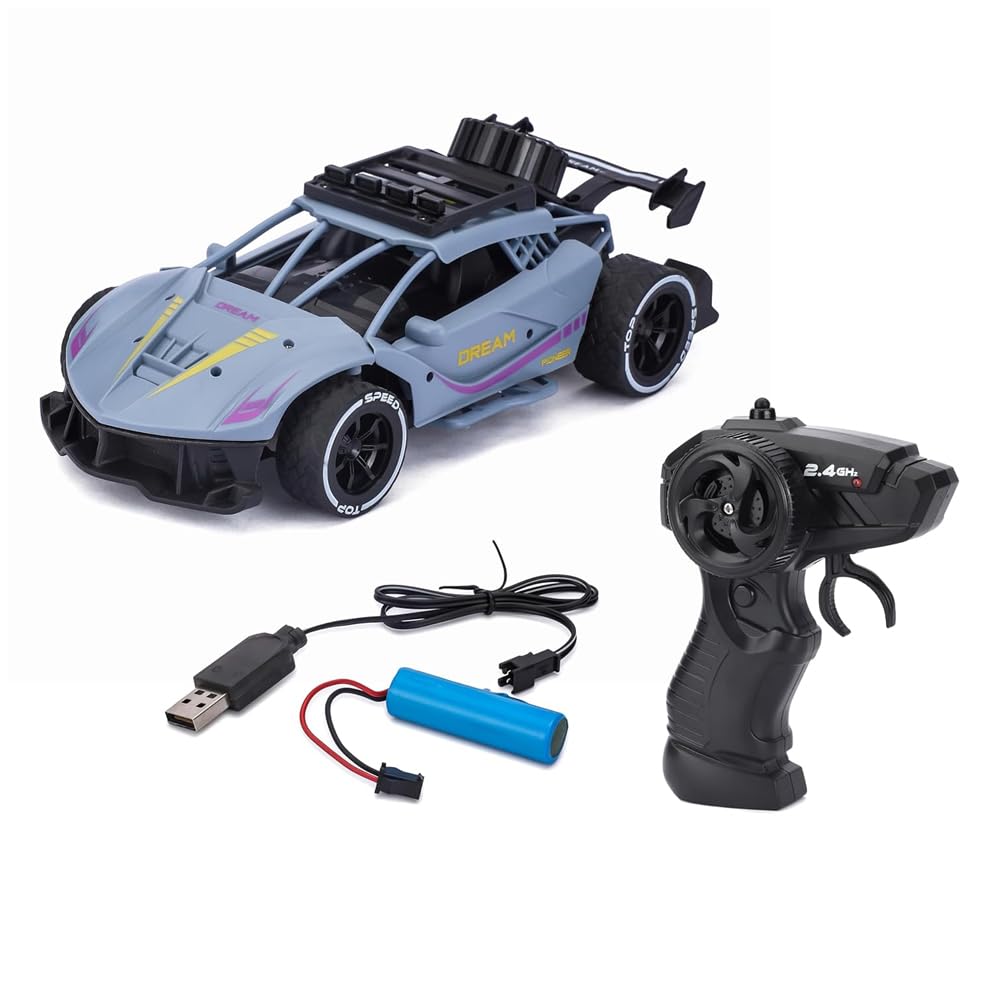 PARTEET 1:16 Scale RC Toy Car with Long Range 2.4 Ghz Joystick Remote Control - High Speed Durable Sports Vehicle with Rechargeable Battery - Ideal for Kids & Beginners (Grey)-image-31