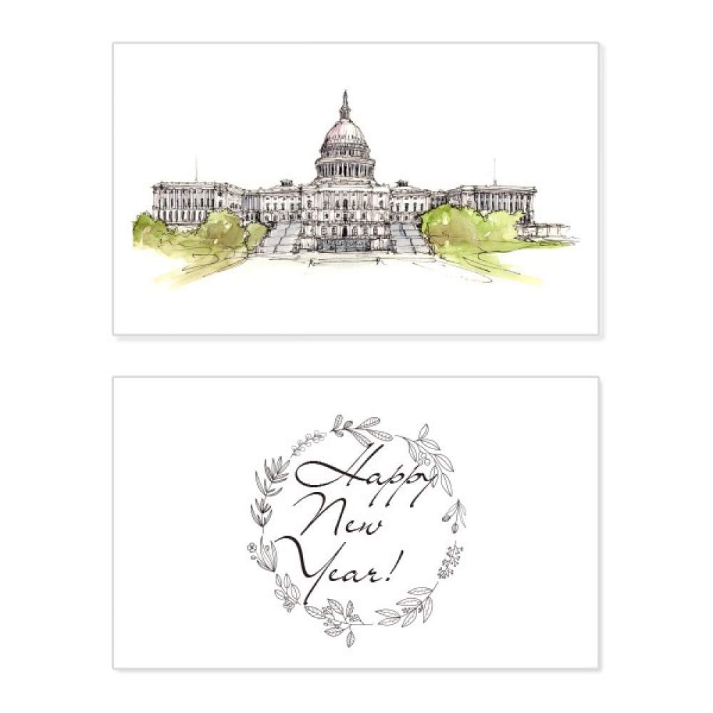 Tarjeta conmemorativa de Año Nuevo del Capitolio con elegante diseño impreso 5