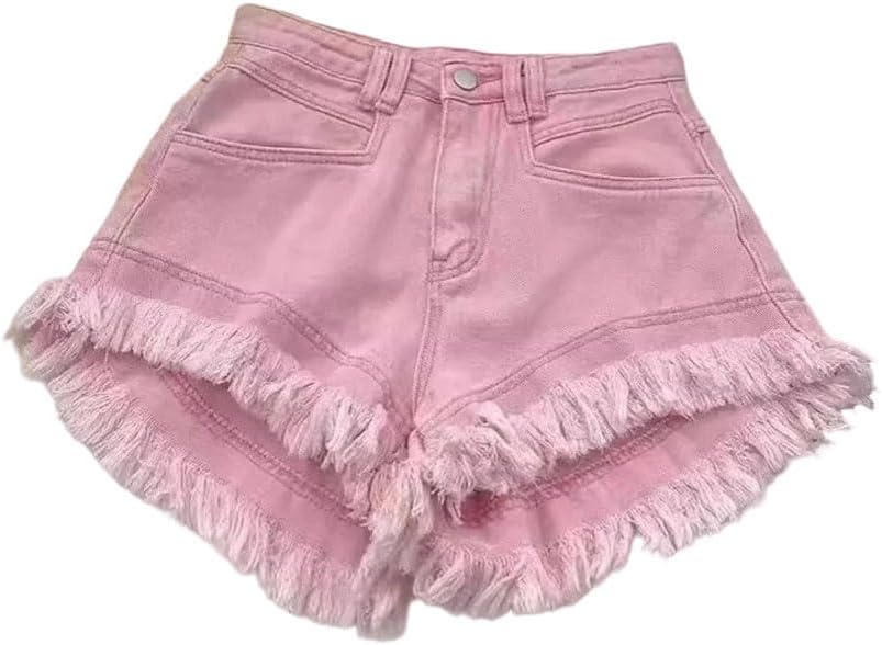 Women's Summer Slimming Irregular Fringed Wide Leg Denim Shorts