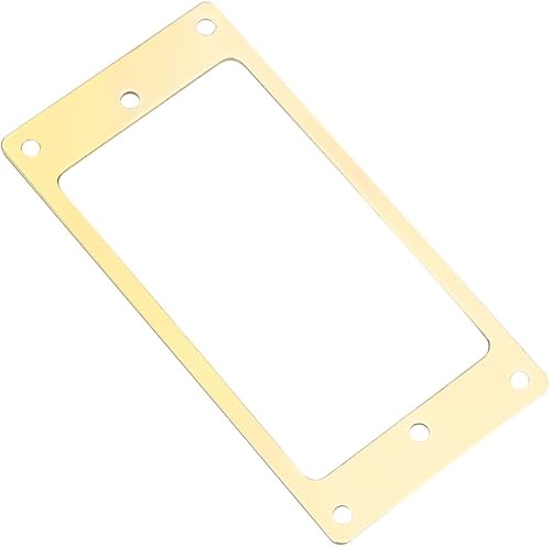 Miniatura 5 de 2 piezas de metal plana Humbucker cubierta guitarra Pickup marco anillo de montaje (dorado)