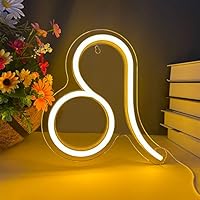 BerniceKelly The Zodiac Horoscope Neon Sign, Leo LED Neon Signs for Wall Decor, Astrology Zodiac Horoscope Neon Lights Beautiful Spiritual, Birthday Party, Home Kids Room Decor Leo