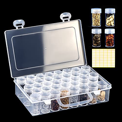 Seed Storage Box, Seeds Storage Organizer With Label Stickers(Seeds Not Included), 38 Slots, Seed Container Storage Use For Flower Seeds,Vegetable Seeds, Clover Seeds,Basil Seeds,Tomato Seeds #TOP19