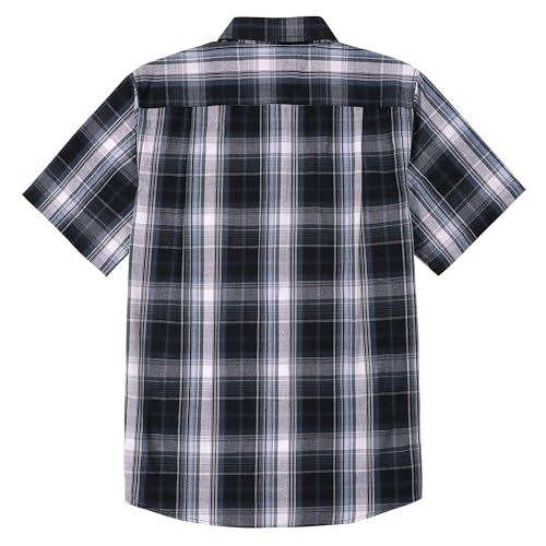 Image of Dubinik Mens Short Sleeve Button Down Shirts Soft Breathable Summer Vintage Regular Fit Lightweight Men's Casual Shirt
