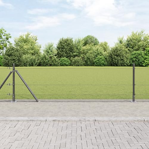 Rantry Zaunpfosten-Set 2er Set Grau Stahl 10 x 0.5 m Robust Zaun Baustoffe Model3352506