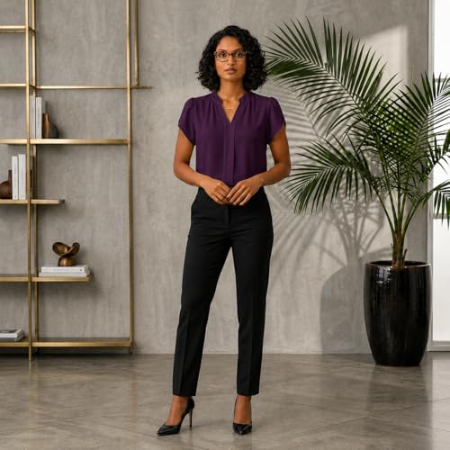 Image of Keiraa Women Blouse Half Sleeves Office Lady Shirt Women Tops