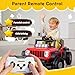 2-in-1 Ride on Toy for Kids, Different Truck/Go Kart Freely Switched, 12V Battery Powered Cars for Kids, Creative Building Block, Ride on Car w/4-Wheel Suspension, LED Lights (Red)