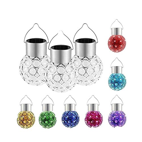 Fellibay lampe solaire à suspendre changement de couleur solaire lampe (lot de 3)