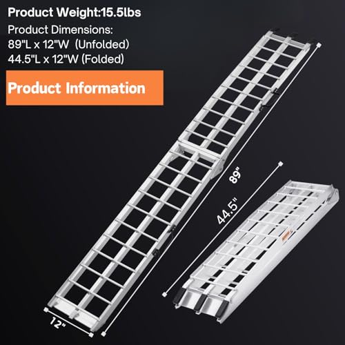 image for MAXIVAMN MAXIVMAN Motorcycle Ramp, 7.5 ft Folding Aluminum Loading Ram