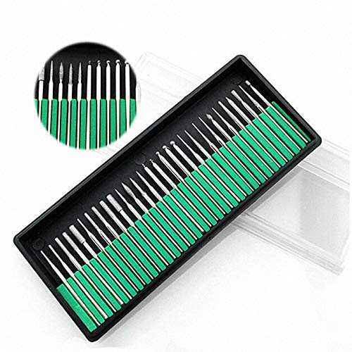 uptodateproducts 3.0mm Shank Diamond Burs Set with Box Electric Grinder Power Tool Accessories Abrasive Tools with 5pcs 3x140mm Diamond Needle File Set Handy for Ceramic Gem Stone Hobbies Crafts 2