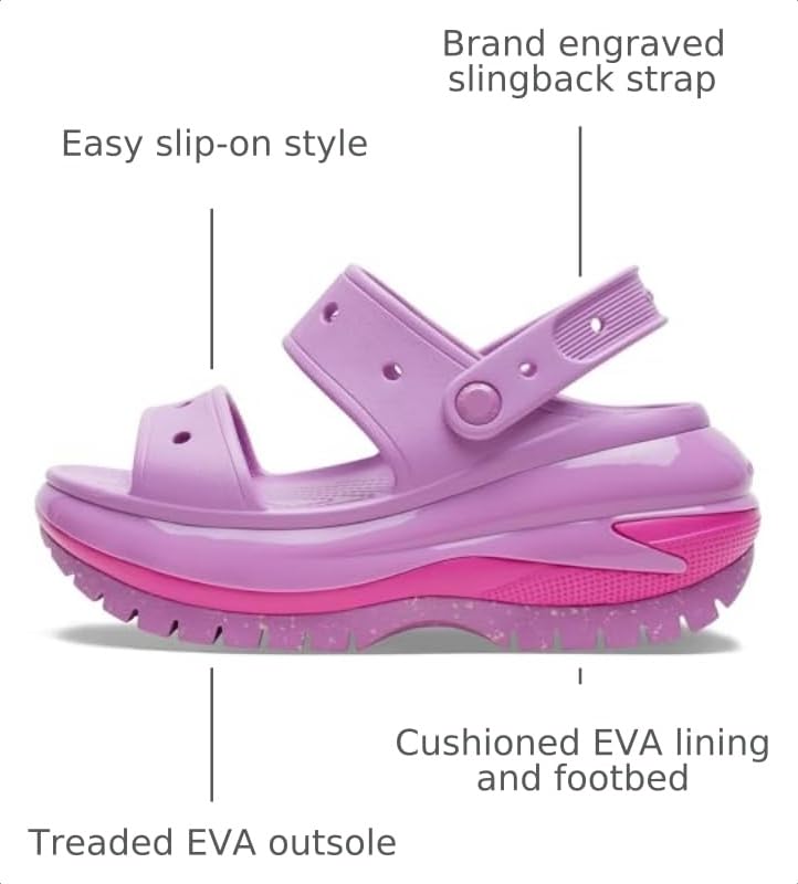 Image of Crocs Unisex Classic Mega Crush Platform Sandals Wedge