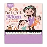 Orange Circle Studio 2026 Do It All Wall Calendar, Mom Agenda, Family Monthly and Weekly Planner, Hanging Organizer, Aesthetic for Office, Home or School Use, Magnetic and Nail Hanging Options