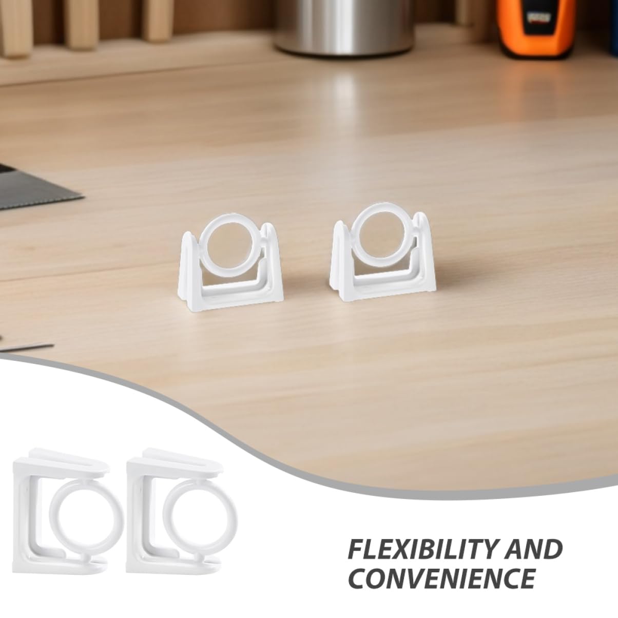 ULTECHNOVO 30pièces Supports de Tringle Auto-adhésifs Rotatifs pour Tringles à Rideaux Fixation Murale sans Perçage Crochets Plastique Blanc Lot