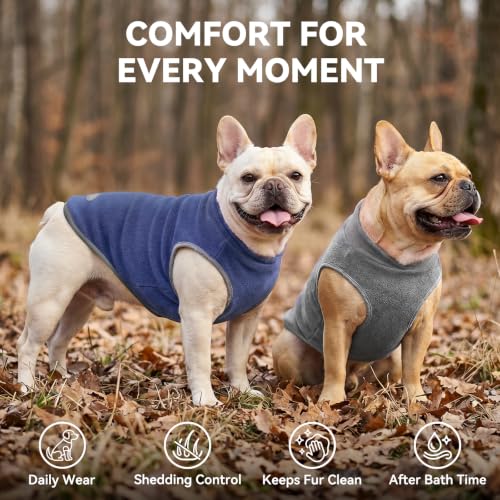 Image of cyeollo 2 Pack Fleece Dog Sweater Pullover Lightweight Reflective Jacket