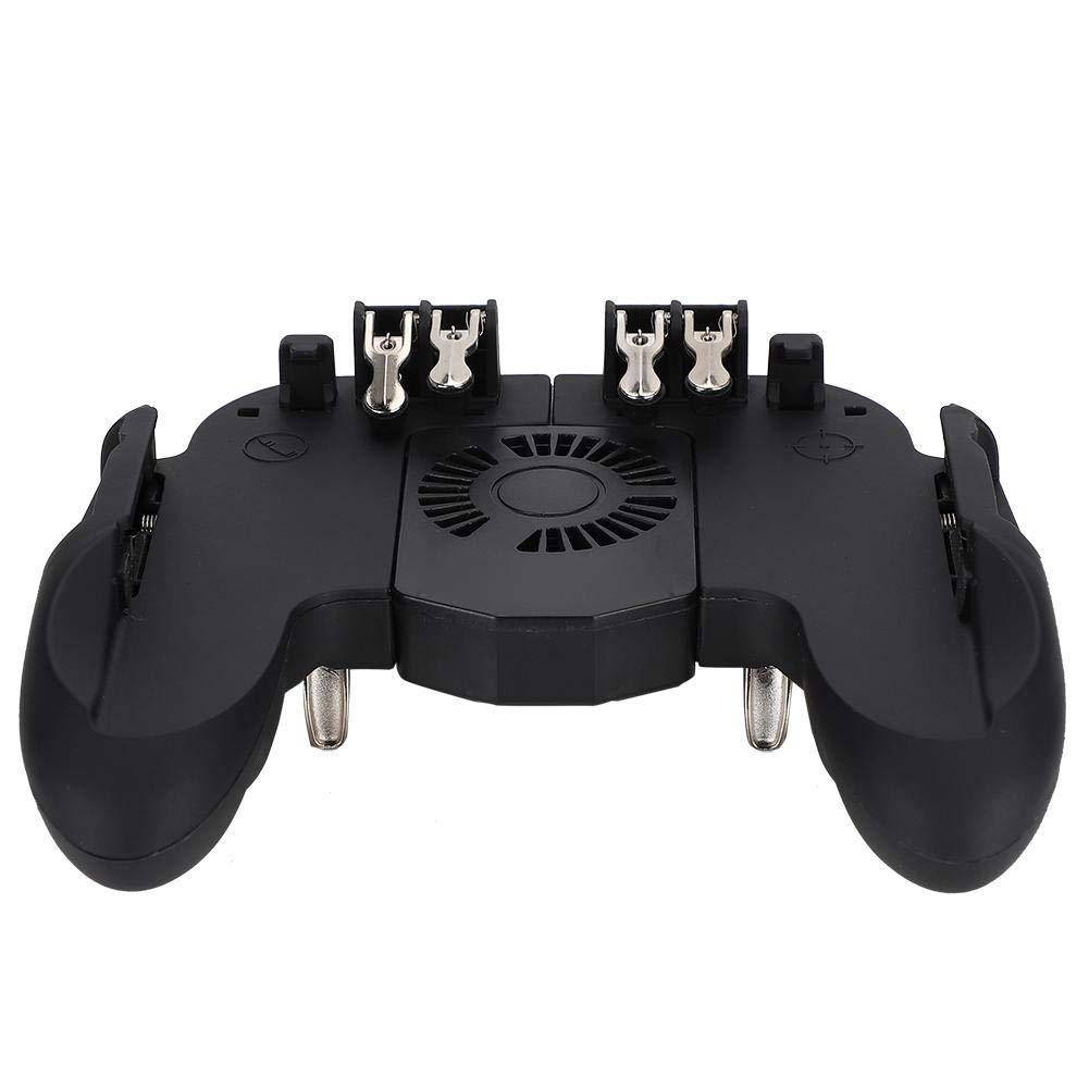 Ouitble Mobile Controller con Fan Ventola Raffreddamento 6 Finger Gamepad Joystick Smartphone Trigger per Smartphone da 4,7 a 6,5 ​​Pollici