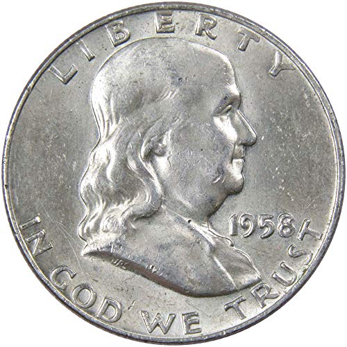 1958 D Franklin Half Dollar AU About Uncirculated 90% Silver...