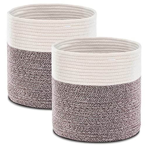 YOUDENOVA Korb Geflochten 2er Pack aus Baumwolle, Spielzeug Aufbewahrung...